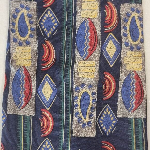 Giovanni Colorful Mixed Pattern Silk Mens Neck Tie Multicolor 58X4 Geometric - Picture 2 of 7